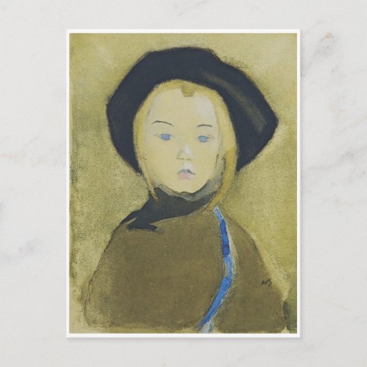 Carte Postale Fille avec ruban bleu, Helene Schjerfbeck (Devant)