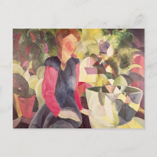 Carte Postale Fille avec un bol de poisson, 20ème siècle (Devant)