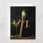 Carte Postale Fille avec un nain, pensé comme un portrait (Devant / Derrière)