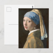 Carte Postale Fille avec une oreille perle (Devant / Derrière)