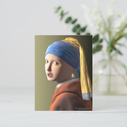 Carte Postale Fille avec une perle (Debout devant)
