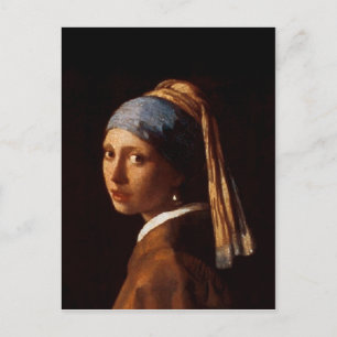 Carte Postale Fille avec une perle à oreille par Johannes Vermee