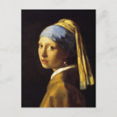 Carte Postale Fille avec une perle à oreille Vermeer Art (Devant)