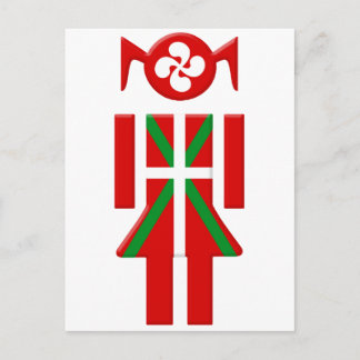 Carte Postale Fille Basque drapeau Euskadi Bayonne