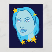 Carte Postale Fille Bleue Étoilée (Devant)