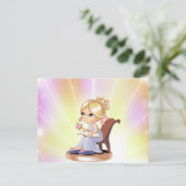 Carte postale fille blonde mignonne (Debout devant)