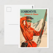 Carte Postale Fille branchée de Courchevel (Devant / Derrière)