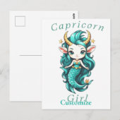 Carte Postale Fille Capricorne Sirène Thunder_Cove (Devant / Derrière)
