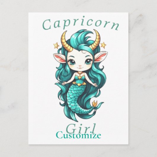 Carte Postale Fille Capricorne Sirène Thunder_Cove (Devant)