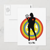 Carte Postale fille, c'est moi, footballeur et grands fans (Devant / Derrière)