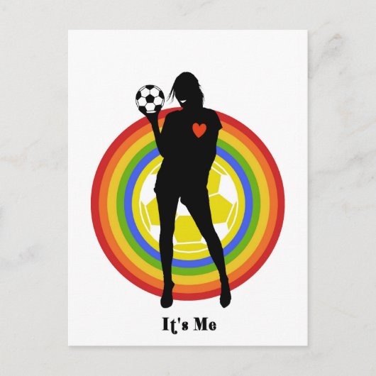 Carte Postale fille, c'est moi, footballeur et grands fans (Devant)