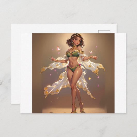 Carte Postale Fille charmante  (Devant / Derrière)