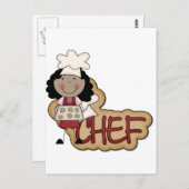 Carte Postale Fille chef Chemises et cadeaux afro-américains (Devant / Derrière)