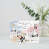 Carte Postale Fille chef fourche cuisine cuisson livre de recett (Debout devant)