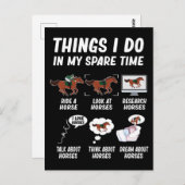 Carte Postale Fille Cheval Drôle Femmes équitation (Devant / Derrière)