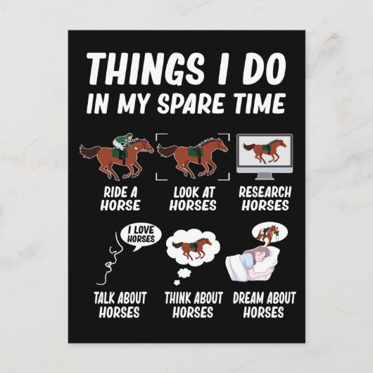 Carte Postale Fille Cheval Drôle Femmes équitation (Devant)