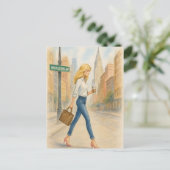 Carte Postale Fille chic sur Madison Ave à NYC (Debout devant)