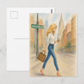 Carte Postale Fille chic sur Madison Ave à NYC (Devant / Derrière)