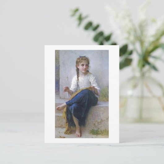 Carte Postale Fille coudre, Bouguereau (Debout devant)