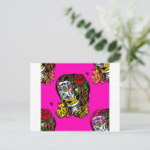 Carte Postale fille crâne de sucre (Debout devant)