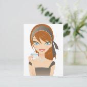 Carte Postale Fille d'achats (Debout devant)