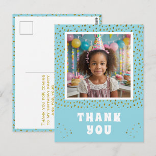 Carte Postale Fille d'anniversaire de faux paillettes dorées Pho