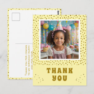 Carte Postale Fille d'anniversaire Fausse Paillette Dorée Photo 