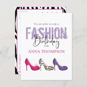 Carte Postale Fille d'anniversaire Moderne Chaussures de mode In