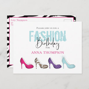 Carte Postale Fille d'anniversaire Moderne Chaussures de mode In