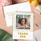 Carte Postale Fille d'anniversaire paillettes fausses dorées Pho