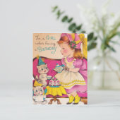 Carte Postale Fille d'anniversaire vintage des années 1940 (Debout devant)