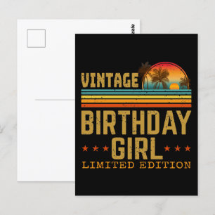 Carte Postale fille d'anniversaire vintage édition limitée