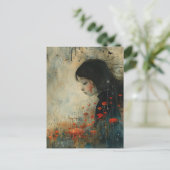 Carte Postale Fille dans les fleurs (Debout devant)
