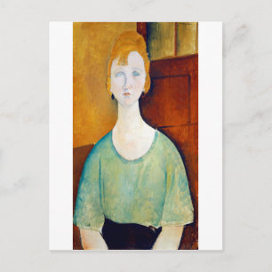 Carte Postale Fille dans une blouse verte, Modigliani