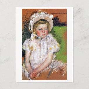 Carte Postale Fille dans une Bonnet Blanche, Mary Cassatt