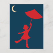 Carte Postale Fille dansant avec son parapluie (Devant)