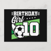Carte Postale Fille de 10 ans foot-ball anniversaire 10 ans (Devant)