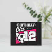 Carte Postale Fille de 12 ans foot anniversaire 12 ans (Debout devant)
