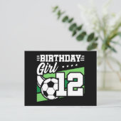 Carte Postale Fille de 12 ans footballeuse anniversaire 12 ans (Debout devant)