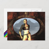 Carte Postale fille de bande dessinée (Devant / Derrière)