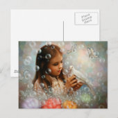 Carte Postale Fille de bulle de savon (Devant / Derrière)