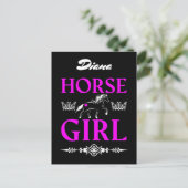 Carte Postale Fille de cheval avec nom (Debout devant)