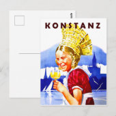 Carte Postale Fille de Constance, Allemagne (Devant / Derrière)