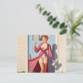 Carte Postale Fille de couverture du journal du matin (Debout devant)