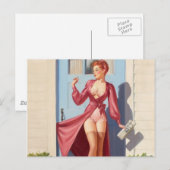 Carte Postale Fille de couverture du journal du matin (Devant / Derrière)