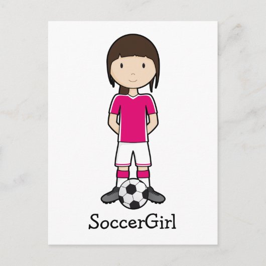 Carte Postale Fille de football (Devant)