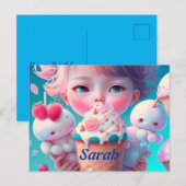 Carte Postale Fille de glace Kawaii     (Devant / Derrière)