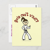 Carte Postale Fille de karaté léger (Devant / Derrière)