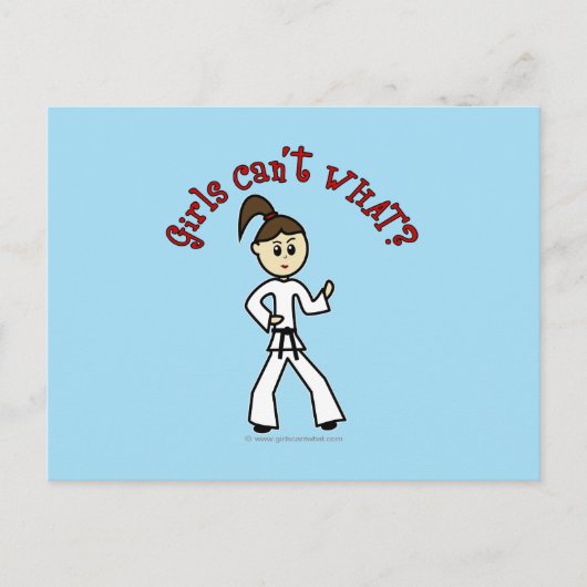 Carte Postale Fille de karaté léger (Devant)