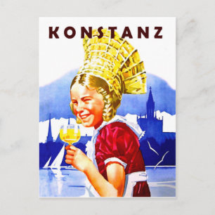 Carte Postale Fille de Konstanz, Allemagne